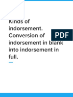 Kinds and Conversion of Indorsement