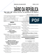Sumário: Órgão Oficial Da República de Angola