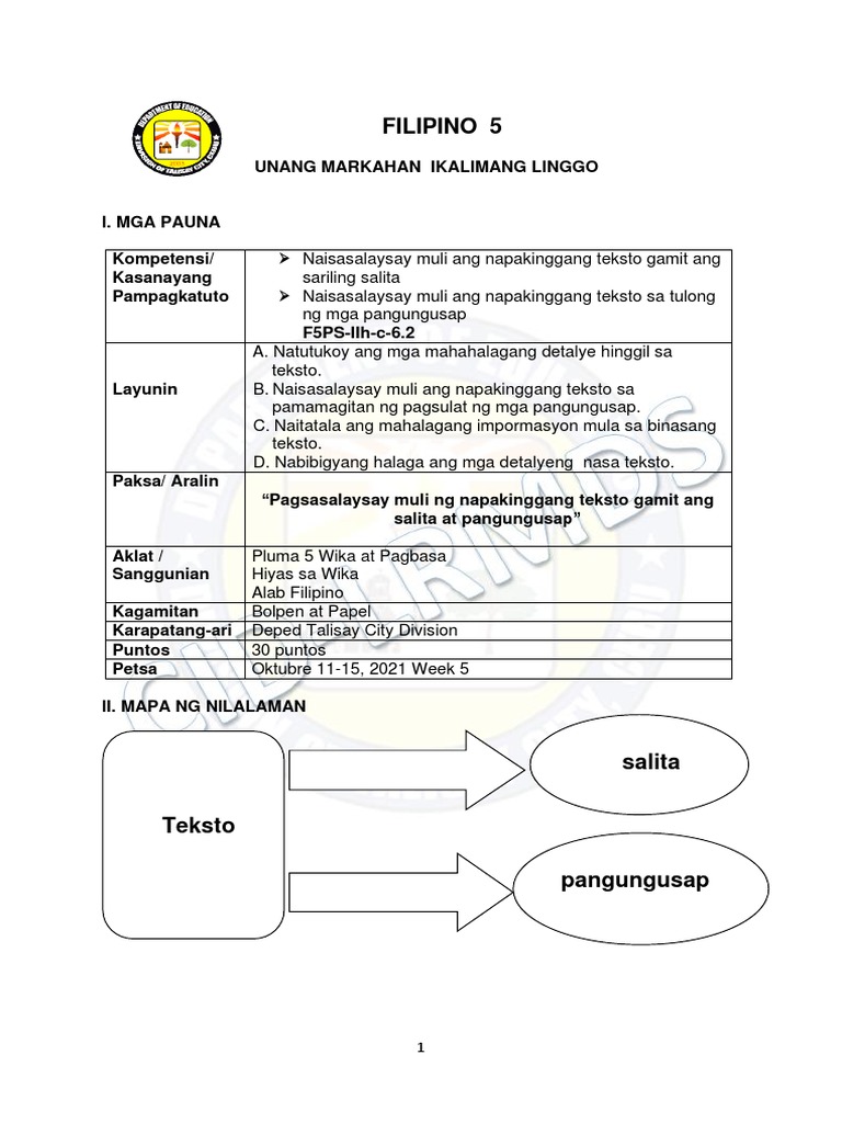 FILIPINO-5 Q1 Week-5 LOREVIC-ATILLO | PDF