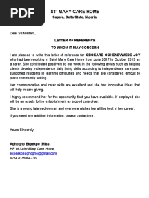Reference Letter