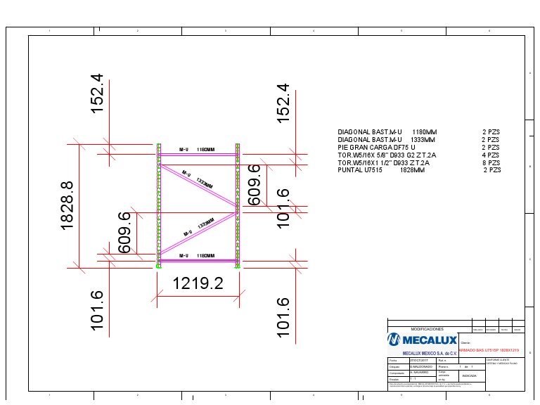 Componentes Mecalux 7515 y Medidas | PDF