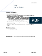 Software Testing Subject Material - Unit 6: Contents in This Unit