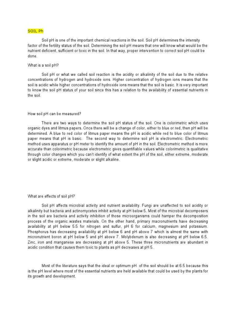 Soil Ph Pdf Soil Ph