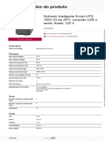 Folha de Dados Do Produto: Nobreak Inteligente Smart-UPS 1500 VA Da APC, Conexão USB e Serial, Brasil, 120 V