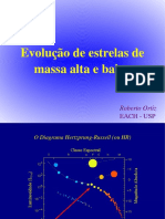 Evolução de estrelas de massa alta e baixa