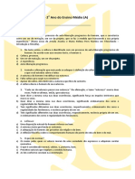 Prova de Filosofia - 2 Ano Do Ensino Médio (A) : Nome