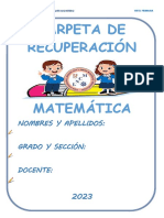 4° Carpeta de Recuperación de Matemática 2023