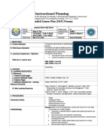 Instructional Planning: Detailed Lesson Plan (DLP) Format