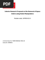 Interim Research Proposal On The Removal of Space Debris Using Robot Manipulators