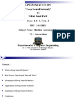 A Presentation On "Deep Neural Network" Nikhil Sunil Patil