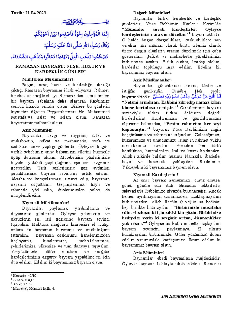 ramazan bayramı günleri