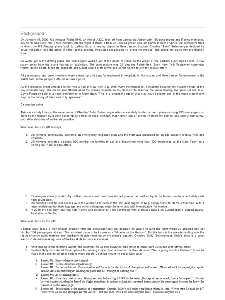 Sully case decision making pdf