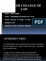 Patent Act 1970 Overview