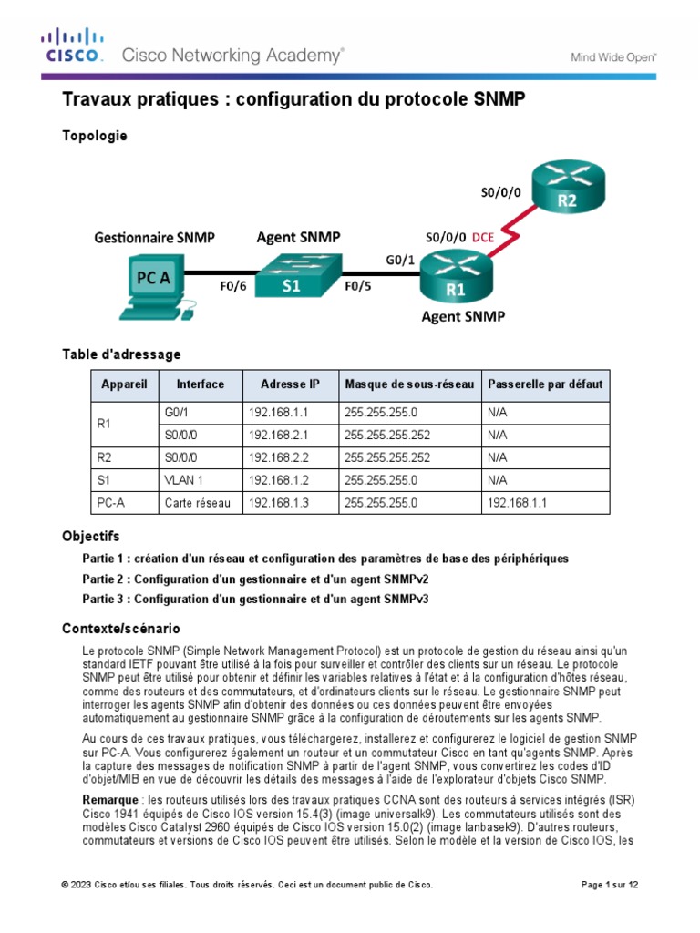 5.2.2.6 Lab - Configuring SNMP | PDF | Topologie de réseau ...