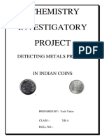 Detection of Metals in Indian Coins CHEMISTRY PROJECT