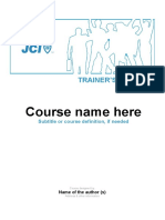 Course Name Here: Trainer'S Guide
