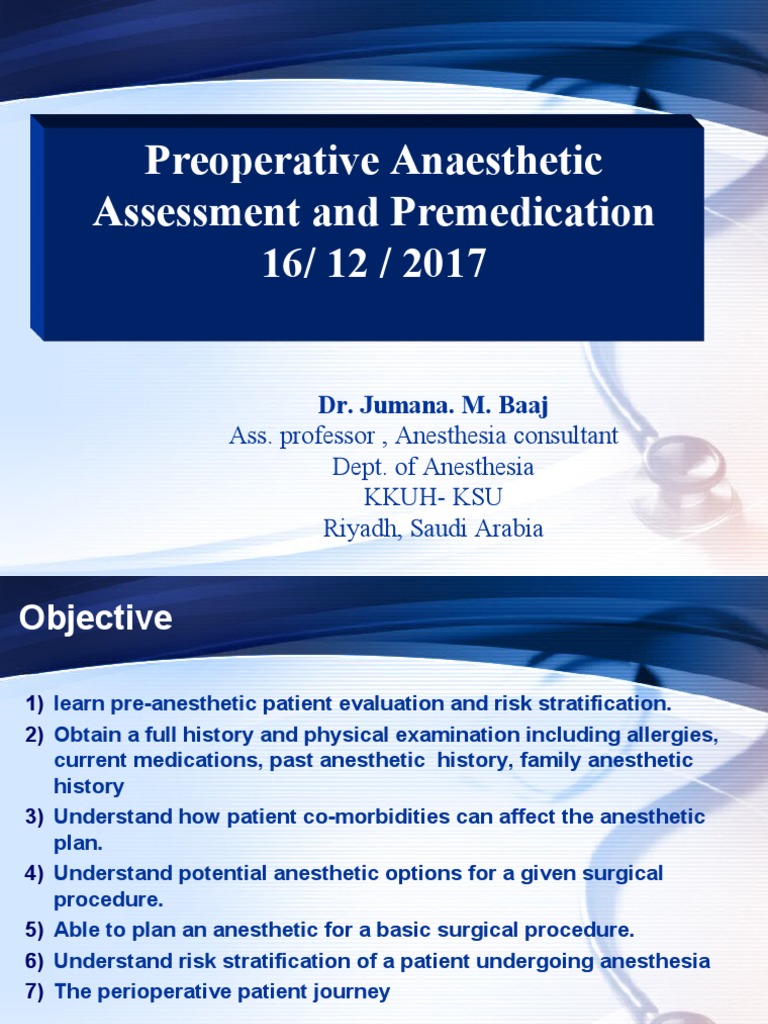 Preoperative Anesthetic Assessment Guide | PDF | Anesthesia ...