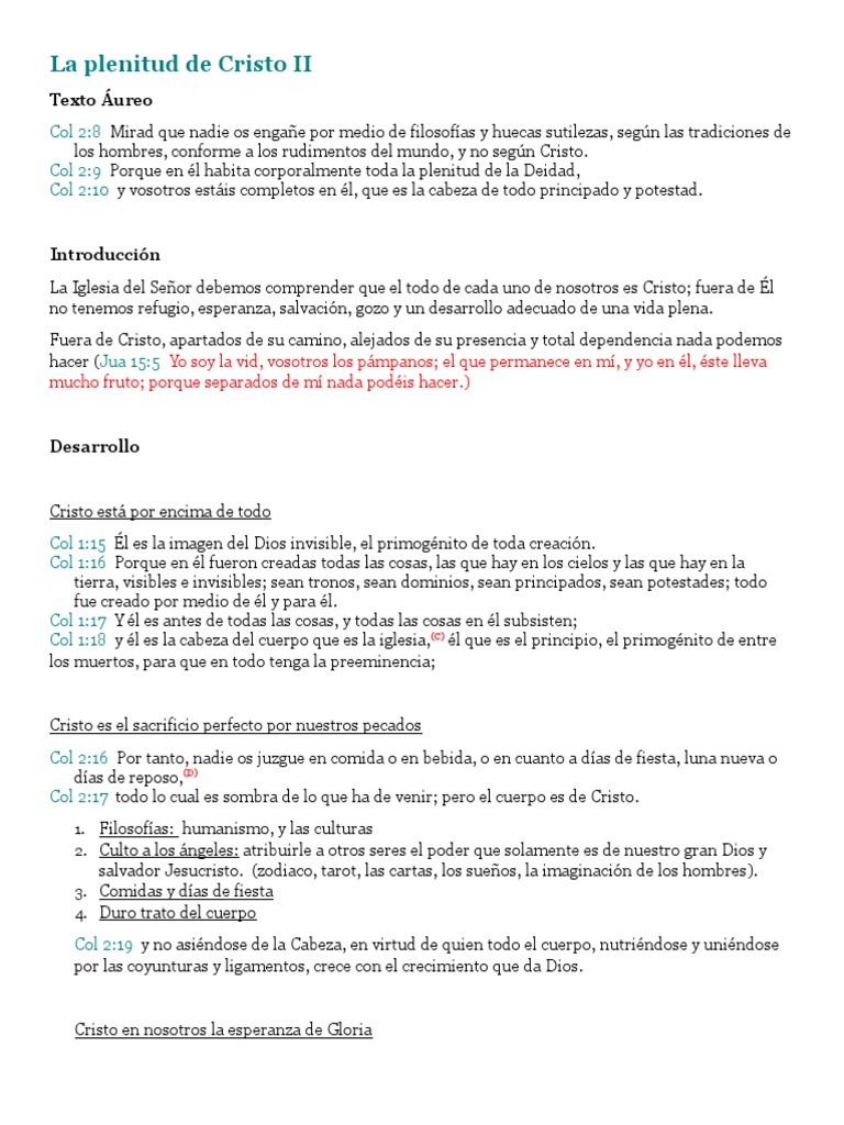 La Plenitud de Cristo II | PDF | Cristo (título) | Creencia y doctrina ...