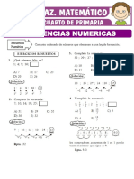 Ejercicios de Secuencias Numericas para Cuarto de Primaria