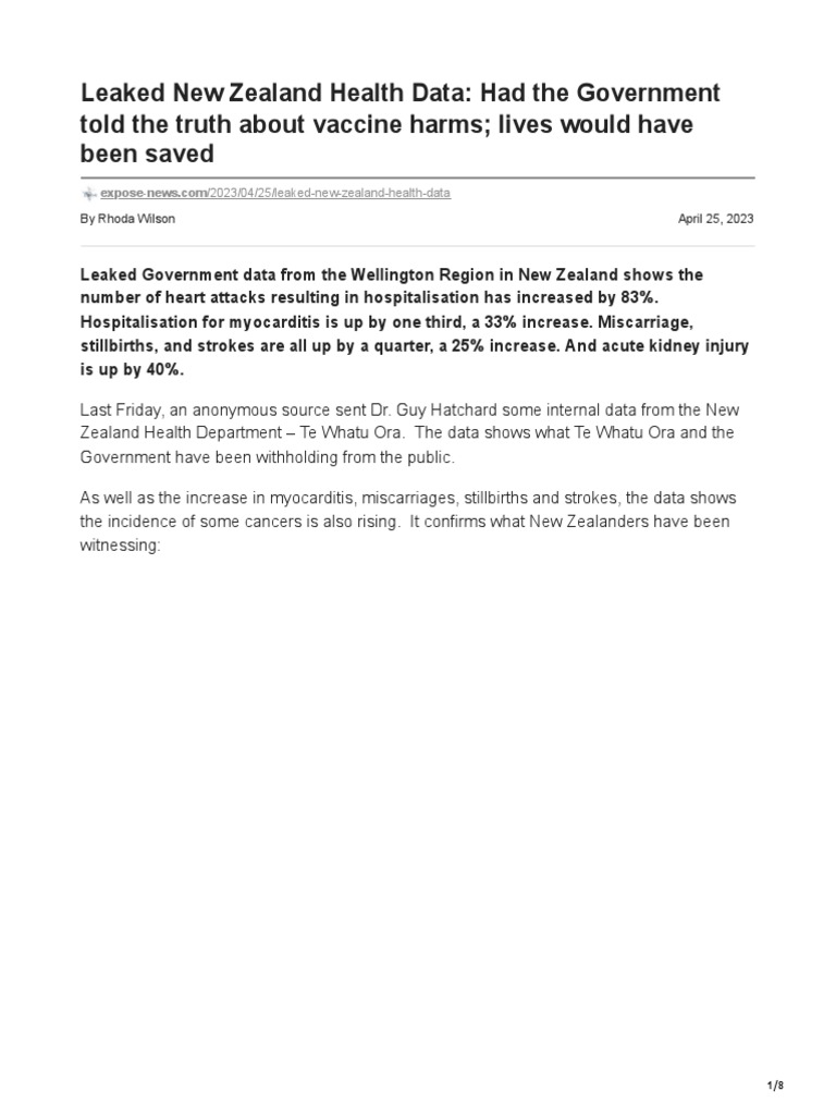 Leaked New Zealand Health Data Had The Government Told The Truth About