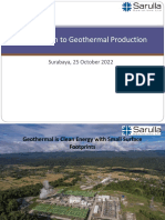 Introduction To Geothermal Production: Surabaya, 25 October 2022