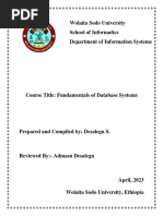 Fundametals of Database Module