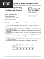 Sessional Exam Paper Fall 2022 Solution