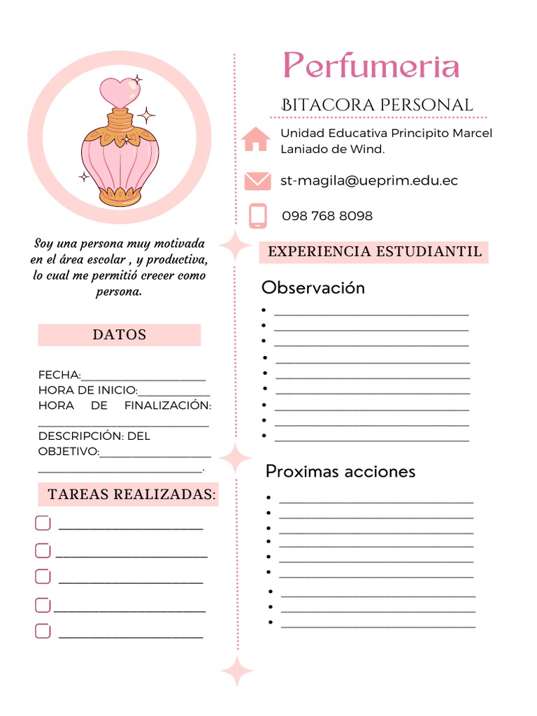 Bitácora Personal de Experiencia Estudiantil | PDF | Negocios