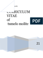Curriculum Vitae of Tumelo Molite