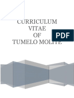 Curriculum Vitae OF Tumelo Molite