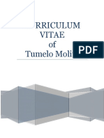 Curriculum Vitae of Tumelo Molite