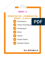 Permütasyon - Kombinasyon Binom - Olasilik: Ünite - 9