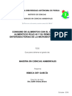 Consumo de Alimentos Con El Colorante Alimenticio Rojo 40 Y Su Remoción Por Enterobacterias de La Microbiota Intestinal