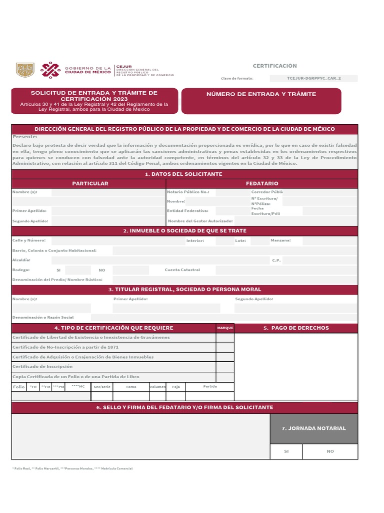 Solicitud de Certificación 2025 CDMX | PDF