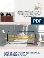 Comparación Entre La Prueba Testimonial en El Proceso Penal Y en El Proceso Civil