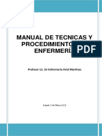 Manual de Tecnicas Y Procedimientos de Enfermería: Profesor Lic. en Enfermería Ariel Martínez