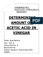 Determining Amount of Acetic Acid in Vinegar: C H E M I S T R Y Investigatory Project