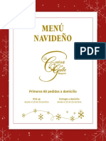 Menú navideño con opciones para pedidos a domicilio