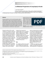 Mechanical Ventilation To Minimize Progression of Lung Injury in Acute Respiratory Failure