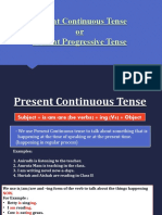 Present Continuous Tense or Present Progressive Tense