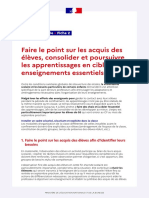 Faire Le Point Sur Les Acquis Des Élèves, Consolider Et Poursuivre Les Apprentissages en Ciblant Les Enseignements Essentiels