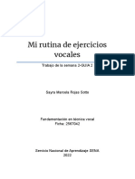 Mi Rutina de Ejercicios Vocales: Trabajo de La Semana 2-GUIA 2