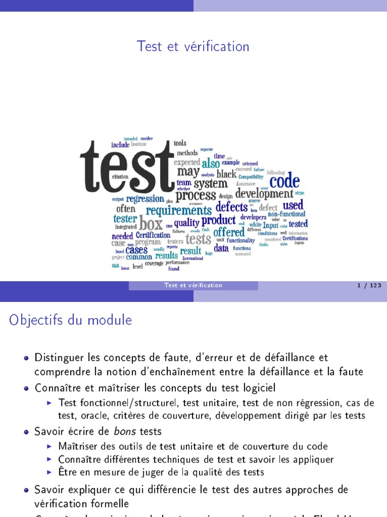 Concepts et Techniques de Test Logiciel | PDF | Test de logiciel | Bug ...