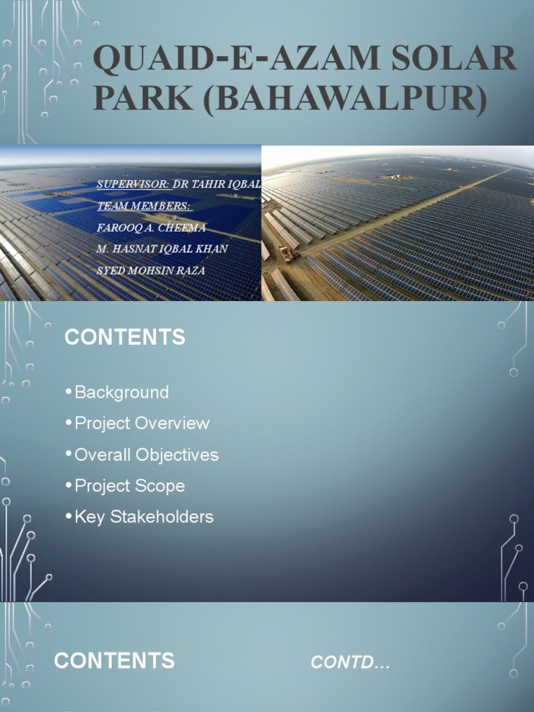 Quaid-e-Azam Solar Park Overview | PDF | Technology & Engineering