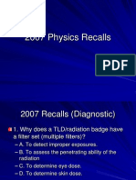 2007 Physics Recalls