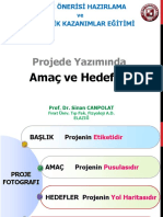 Projede Yazımında: Amaç Ve Hedefler