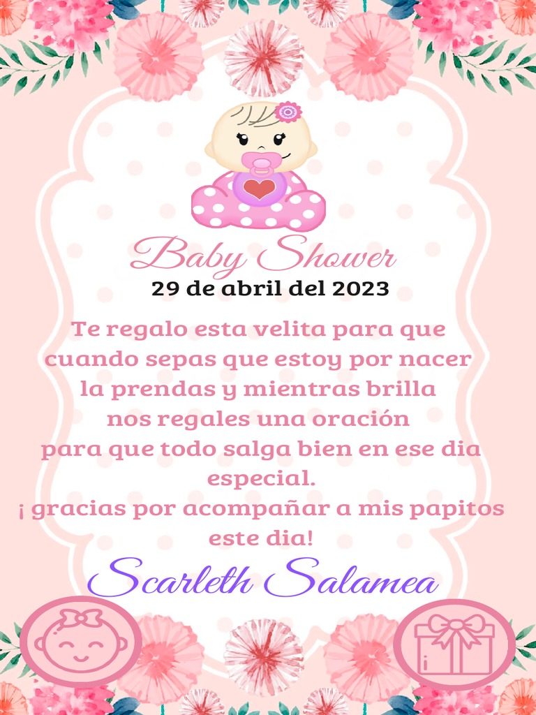 Baby Shower: 29 de Abril Del 2023 | PDF, image size:768x1024