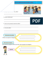 D3 A1 FICHA CT. Registramos Las Diferencias de Los Niños y Niñas.