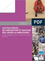 Les Politiques de Prévention Et Gestion Des Crises Alimentaires