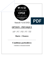 Option: Physique: Samedi 9 Avril 2022